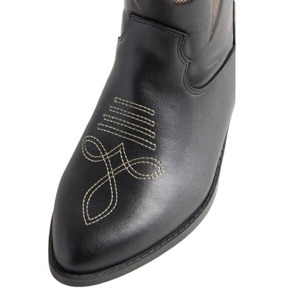 New! Never worn! TORRID Western Knee Boot Extra Wide Calf Black Size 8 - Picture 2 of 11